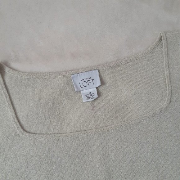 LOFT | Oatmeal Square Neck Sweater Tank - Picture 3 of 4